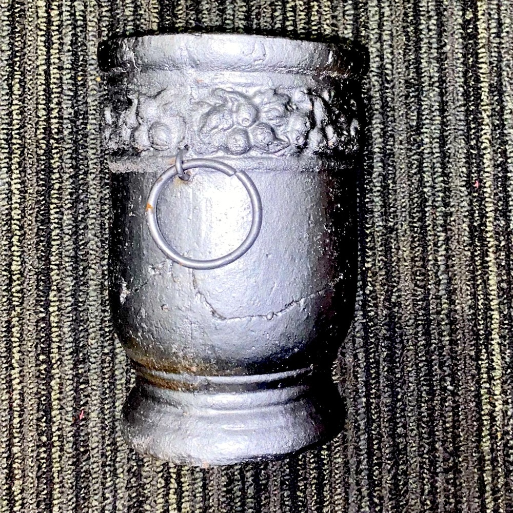 Vintage silver painted pottery